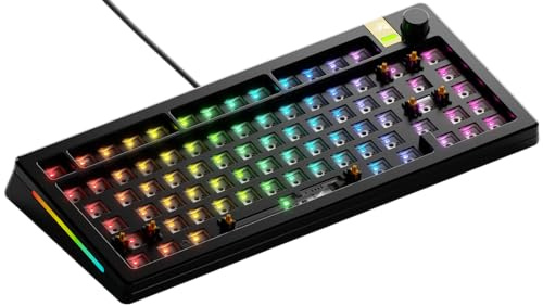 GLORIOUS GMMK 3 PRO HE 75% Barebones Anpassbares Tastatur-Kit, ANSI | Rapid Trigger, Hall-Effekt, 8K-Abrufrate, Modulares Aluminiumgehäuse, Dichtungssystem, Hot-Swap für MX- & HE-Schalter, Gamer