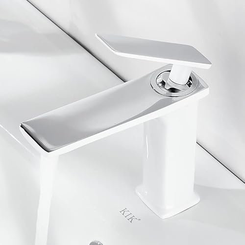 küchenarmaturen Nordic vollkupfer-waschtischarmatur Home Engineering Badezimmer unterbauwaschbecken schwarz- und weißgold-Wasserhahn, Silber