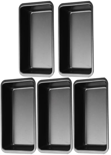 Moule à Pain de Mie Rectangulaire 6 Pouces, Lot de 5, Acier au Carbone | Noir, Revêtement Antiadhésif, Démoulage Rapide et Nettoyage Facile, pour Cheesecakes et Coffee Cake