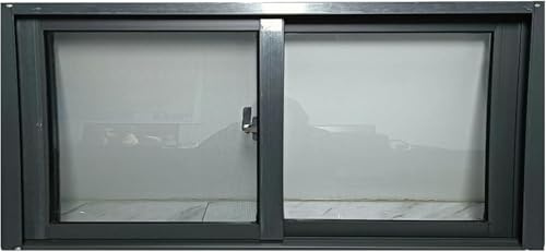 Austausch Von Aluminium-hausfenstern Verriegelbare Horizontale Schiebefenster Für Zuhause, Lastenanhänger, Wohnmobil, Schuppen, Spielhäuser Und Hühnerställe,(Size:WxH 30x18in/75x45cm,Color:Dunkelgrau)