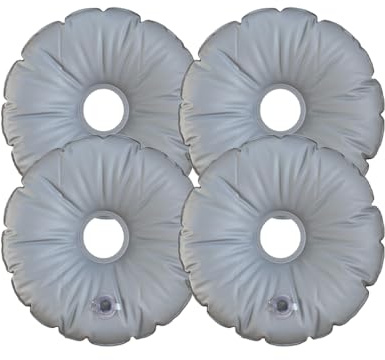 Abiyou Schirmständer Gewichtstasche Wasser, 4PCS Wasser Gewichtssack Bag, Runder Flaggen Gewichtstasche, Tragbare Faltbare Schirmständer Gewichtstasche, für Sonnenschirmständer, für Sand oder Wasser
