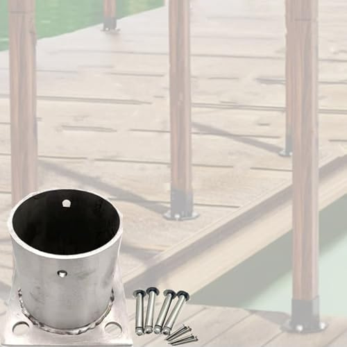 Diameter 5 1/2 6'' 7 1/2 8 Inch Deck Post Base, Wooden Fence Pavilion Base Bracket for Mailbox/Swingset/Railing, Heavy Duty Deck Post Brackets(Dia 2.8IN(70MM),1 pcs)