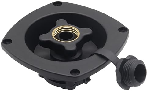 Porte d'entrée 'eau pour caer - Adaptateur en plastique noir, adaptateur de tuyau de remorque | Bouchon mural avec anti-retour intégré, couvercle d'entrée du réservoir de