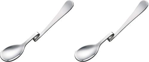 KitchenCraft Cucchiaio per Marmellata e Miele in Acciaio Inossidabile, Dotato di Gancio per fissarlo ai Barattoli, 15 cm (Confezione da 2)