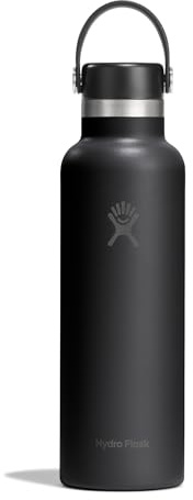 Hydro Flask – Standard Flex Cap 621 ml (21 oz) Bottle | Edelstahl, auslaufsicher, passend für Getränkehalter – Kalt 24 Std., heiß 12 Std. – Black