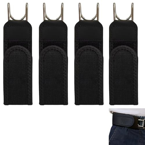 Generisch 4 Pack Unsichtbarer Elastischer Gürtel Mit Metallhaken, Verstellbarer Gürtel Ohne Schnalle Mit Metallhaken Und Klettverschluss, Unisex Dehnbarer Gürtels Ohne Schnalle Für Damen Herren