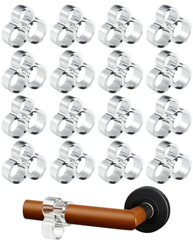 DASHUI 16 Stück Türklinkenpuffer Türstopper Klinke, PVC Allgemein Transparent Wandschutz Türklinke Stoppern mit 3 Unterschiedlichen Größen von Löcher für Küche Toilette Schlafzimmer und Büro