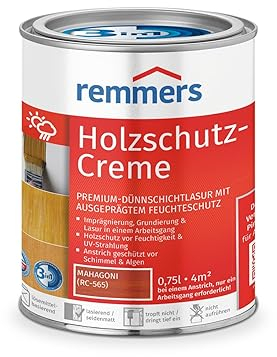 Remmers Holzschutz-Creme 3in1 mahagoni, 0,75 Liter, tropffreie Holzlasur für aussen, 3in1: Imprägnierung, Grundierung & Lasur in EINEM Arbeitsgang