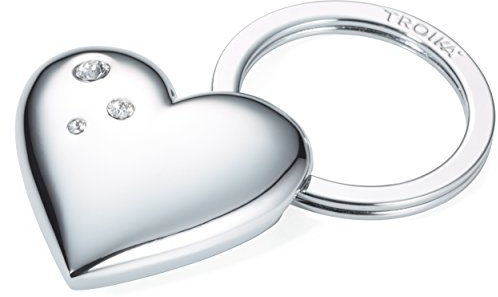 TROIKA Schlüsselanhänger Herz GIRLS BEST FRIENDS SHINY – made with SWAROVSKI® ELEMENTS – Metallguss – verchromt – silberfarben