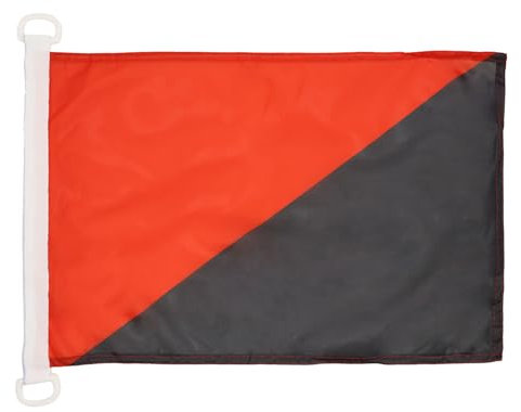 AZ FLAG Bandiera Navale Anarcosindacalismo 45x30cm - Bandiera Maritima Anarco-Sindacalismo - Anarchia 30 x 45 cm speciale Nautismo, Padiglione Nautico
