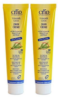 CMD Teebaumöl (2 X 75 Ml), Milde Bio Zahnpasta, Vegan, Fluoridfrei, Naturkosmetik