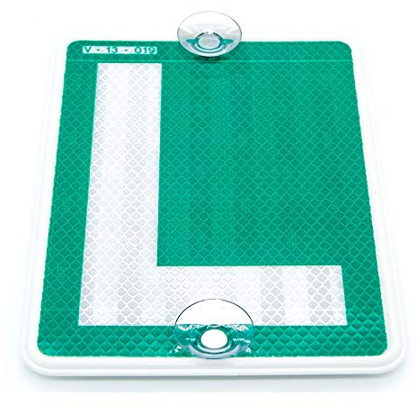 Autodomy Placa L Conductor Novel con 2 Ventosas Extrafuertes para Coche | L Conductor Novel Homologada por la DGT para Coche es Reflectante | Quita y Pon