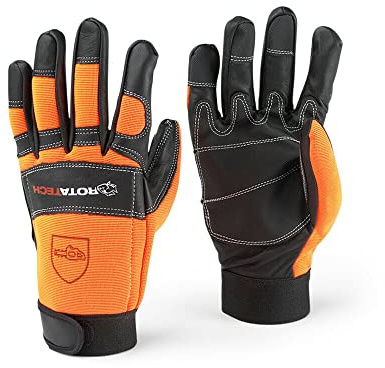 Rotatech Chainsaw Safety Gloves – Premium Quality – Class 1 - S to L (Size 9 / Medium) | EN ISO 11393-4:2019 | Type 2 Protection for Both Left & Right Hands | Professional Forestry Safety Gloves
