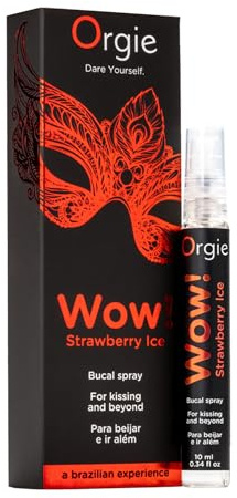 Wow! Spray Bucal Refrescante para Sexo Oral y Besos Ardientes | Efecto Hielo con Mentol y Eucalipto | Aroma a Menta y Fresa (Fresa con mentol)