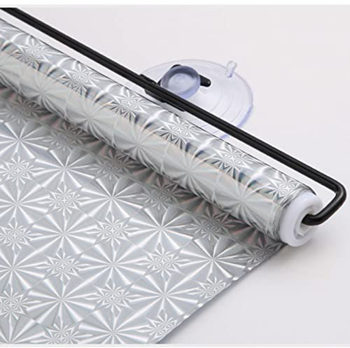 Einziehbarer Balkon Sonnenschutz Fenster TemporäRe Jalousien mit Saugnäpfen für Heimgebrauch Sonnenschutz Badezimmer Wärmeisolierung,Abnehmbar Reisevorhang,Seitenzug Springrollos Silber (40x125cm)