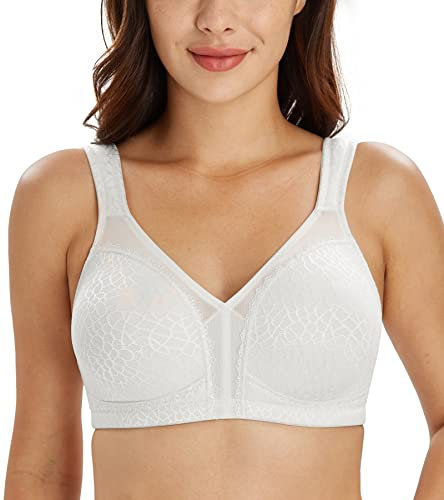 Lemorosy BH Damen Ohne Bügel Vollschalen Ungepolstert (85G,Weiß)