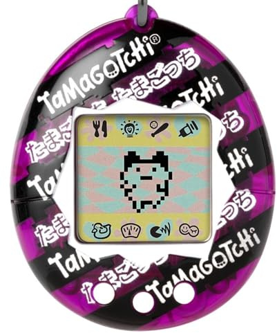 Bandai Tamagotchi Original Japanese Ribbon Shell | Tamagotchi Original Cyber Pet 90s Adults and Kids Toy with Chain | Retro Virtual Pets are Great Boys and Girls Toys or Gifts for Ages 8+