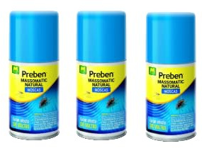 Peyca Inseciticida natural para moscas Massomatic 250ml PACK 3 UNIDADES, gran efecto de volteo, listo para su uso - Preben
