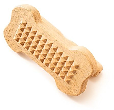 Tuuli Holz-Massagegerät für Hunde, Katzen & Pferde, Knochenform 15 x 8 cm | Kompaktes Holz-Massagegerät in Knochenform, angenehm zu greifen, manuell und ohne Strom