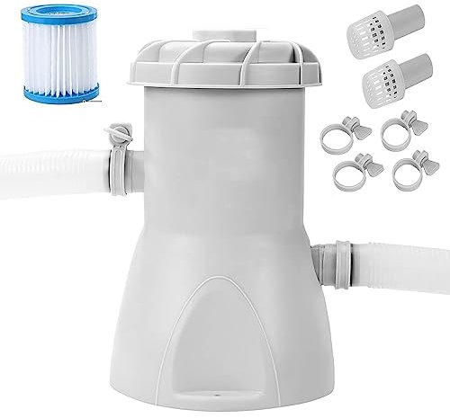 JOSBY Kit de Filtro de Piscina eléctrico de 800 galones, fácil de Usar e Instalar, atrae desechos flotantes, para Piscinas, Materiales de filtrado de estanques de Peces
