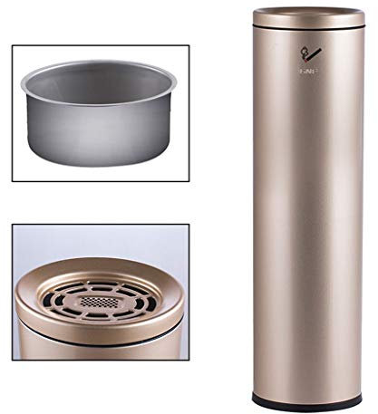 Outdoor-Mülleimer, freistehend, Edelstahl, für den Außenbereich, Staub, Mülleimer, Zigarettenaschenbecher, Ständer, Aschenbecher, vertikaler Aschenbecher, Mülleimer, Mülleimer/Mülleimer