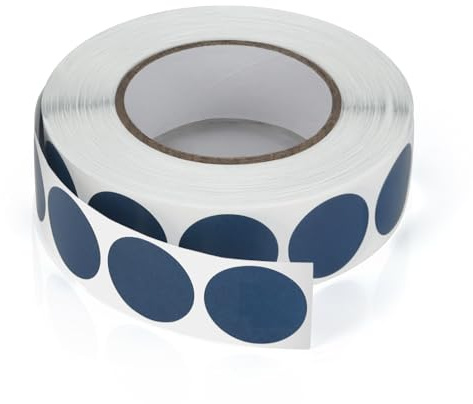 Meitaat Runde Aufkleber 19mm Blau Selbstklebend Kleine Klebepunkte | Etiketten, Farbkodierung, Kreise Sticker, Wetterfest, Rolle 1000 Stück