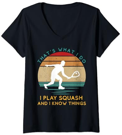 Damen Squash Mastery Kleidung T-Shirt mit V-Ausschnitt