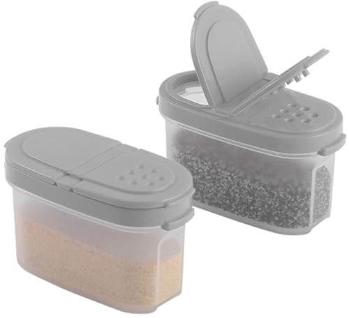 SIGNORA WARE Set de 2 Pots à Épices, Organisateur à Épices, Jolies Boite à Épices Translucides, Ensemble de Flacons à Épices, Étanche, Bocaux avec Couvercles pour Épices et Aromates Sans BPA.