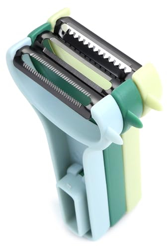 VOGARB Vegetable Peeler 3 Stainless Steel Blades Y-Shape Straight/Serrated/Julienne Peelers for Kitchen for Carrot Potato Cucumber Veggie Fruit (3 Color Set, Regular-Titanium Coating Blades)