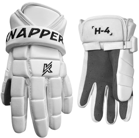 Knapper H-4 Ball Hockey Gloves – Pro-Level Fit and Protection for Fast-Paced Play, Breathable Lightweight Design with Enhanced Grip, Ideal for Training and Competitive Games - White Out