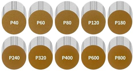Disco abrasivo per trapano, inserto per smerigliatrice – dischi abrasivi da 3 pollici, 107 pezzi, tamponi abrasivi, blocco abrasivo per vetro doccia, grana 40 – 800