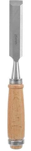 Generico Scalpello in Legno da 25mm con Lama Piatta in Acciaio Cromato di Alta Qualità per Lavori di Falegnameria e Intaglio