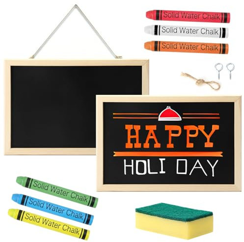 HENGBIRD 2pcs 20 X 30 cm Tafel, Kreidetafel Klein, Schiefertafel Zum Beschriften, Kreidetafeln Erwachsener, Blackboard, Kreide Kleine Tafel, Kreidetafel Zum AufhäNgen für Konferenzen,Schulen,GeschäFte
