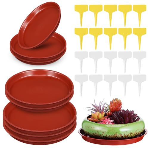 Toddmomy Plastic Plant Saucer Tray Plant Pot Tray for Indoor and Outdoor Use 7.87 Inch Drip Water Catcher for Flower Pots Lightweight Planter for Balcony and Garden
