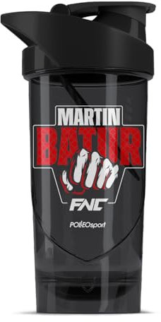 Shieldmixer Hero Pro Classic Shaker Martin Batur - BPA-frei - Gym Zubehör - Eiweiss Shaker - Fitness Trinkflasche - Schwarz - 700ml