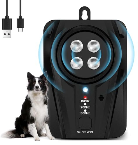 Bubbacare Antibell, Antibell Ultraschall Gerät, 3 Stufen Automatisch Antibell für Hunde mit 33ft, Wiederaufladbares & Wasserdichtes Anti Bell Gerät Hunde, für Große KleineHunde Innen Außenbereich
