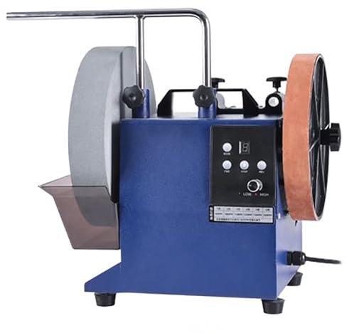 TT-YEC Afilador De Cuchillos Eléctrico Refrigerado por Agua De Baja Velocidad, Afilador De Piedra De Afilar Comercial, Afilador De Cuchillos De Sobremesa De 300 W, Velocidad Ajustable,A