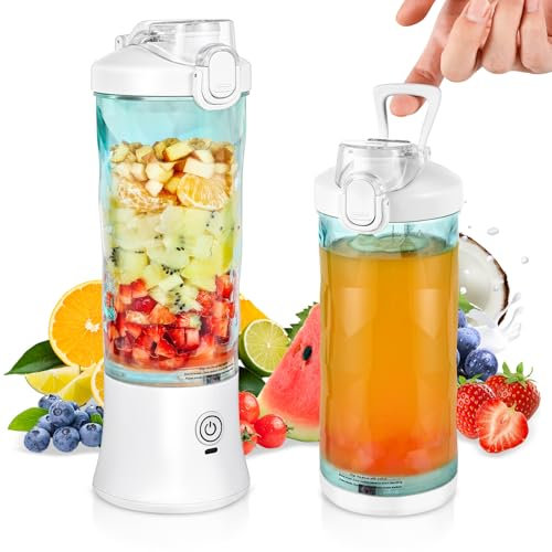 Lychico Portable Blender 600ML, Cordless Personal Blender-for Shakes & Smoothies, Leakproof Lid & Sip Spout, BPA Free, USB-C Rechargeable, Mini Blender for Protein Shakes, Blends Ice & Frozen Fruit