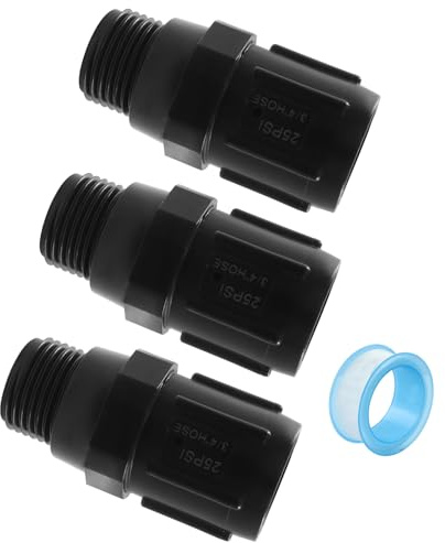 Aoserge 3 reductores de presión de riego por goteo de 15 PSI, 3/4 pulgadas FHT x 3/4 pulgadas MHT, para uso duradero en sistemas de goteo, microaspersores y aplicaciones de bajo flujo