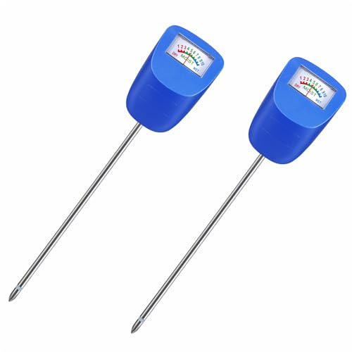 XLUX Bodenfeuchtigkeitsmesser, Innen & Außen, Blau, 2er-Pack | Einzelsonde schont Wurzeln, Sofortablesung, rostfreie 304 Edelstahlsonde, klares Display