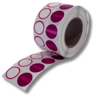 AVERY Zweckform 4852E-THR Selbstablaufende runde Klebepunkte (1 Rolle temporäre Markierungspunkten, Ø 22 mm, selbstklebend, ablösbar, ideal für Besucherausweisen & Namensschildern) weiß/rot