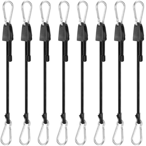 Spanngummi mit Haken 8 Stück Expander mit Haken Schwarz Spanngummi Mit Karabiner,Gummispanner Hohe Elastizität und Verstellbar,Geeignet für Markisen,Gärten,Autos,Fracht(1 m)