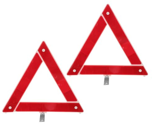 STOBAZA Triángulo Reflectante de Emergencia para Vehículos 2 Piezas Portátil y Resistente para Automóviles y Camiones Señal de Advertencia para Seguridad Vial