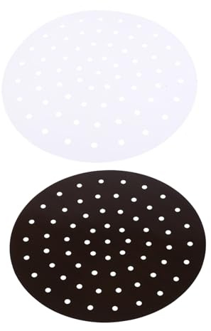 Alipis 2pcs Silicone Air Fryer Liner Non-Stick Perforated Baking Mat for Air Fryer Steamer Oven Kitchen Gadget