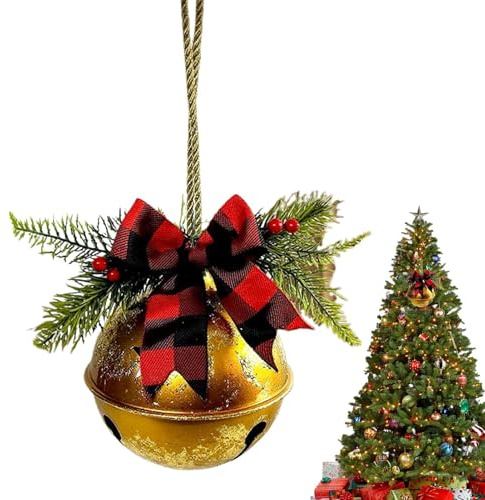 GkgWuxf Campane Di Natale Giganti Per l'Esterno | Decorazioni Natalizie Con Fiocco - Ornamenti In Metallo A Forma Di Campana Sferica,Per Portico Cortile Festa E Vacanze Invernali
