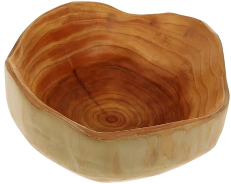 CIYODO Irregular Wooden Plate Polished Rustic Fruit Bread Serving Tray for Kitchen Dining Office Snack Display