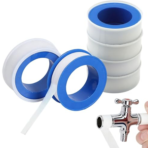 CloudWei SmartSelect 6 Rolls PTFE Tape Plumbing Repair, Stop Leaks Thread Tapes Slealant Seal Plumber Tape Waterproof For Bathroom Kitchen Garden Pipe Leaks (12mm x 10 m)