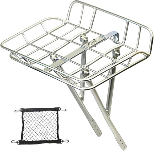 WLDOCA 20 Inch Folding Bike Front Rack - Ultra-Light 700g Aluminum Alloy Cargo Basket with Locking Nuts, Integrated Carrier for Compact Bicycles