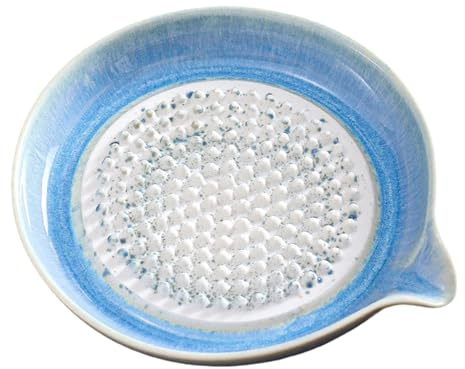 Introti Rallador de porcelana de jengibre y ajo, wasabi con boquilla, multiuso, fácil de limpiar, para jengibre, ajo, cebolla, queso, limón, chocolate, trabajo para cocinar en casa, cocina