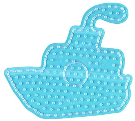 Hama Perlen 8212 Stiftplatte Schiff für Maxi Bügelperlen mit Durchmesser 10 mm, transparent, für Kinder ab 3 Jahren